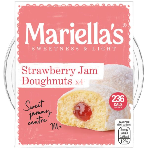 Strawberry Jam Doughnuts (Pack of 4)